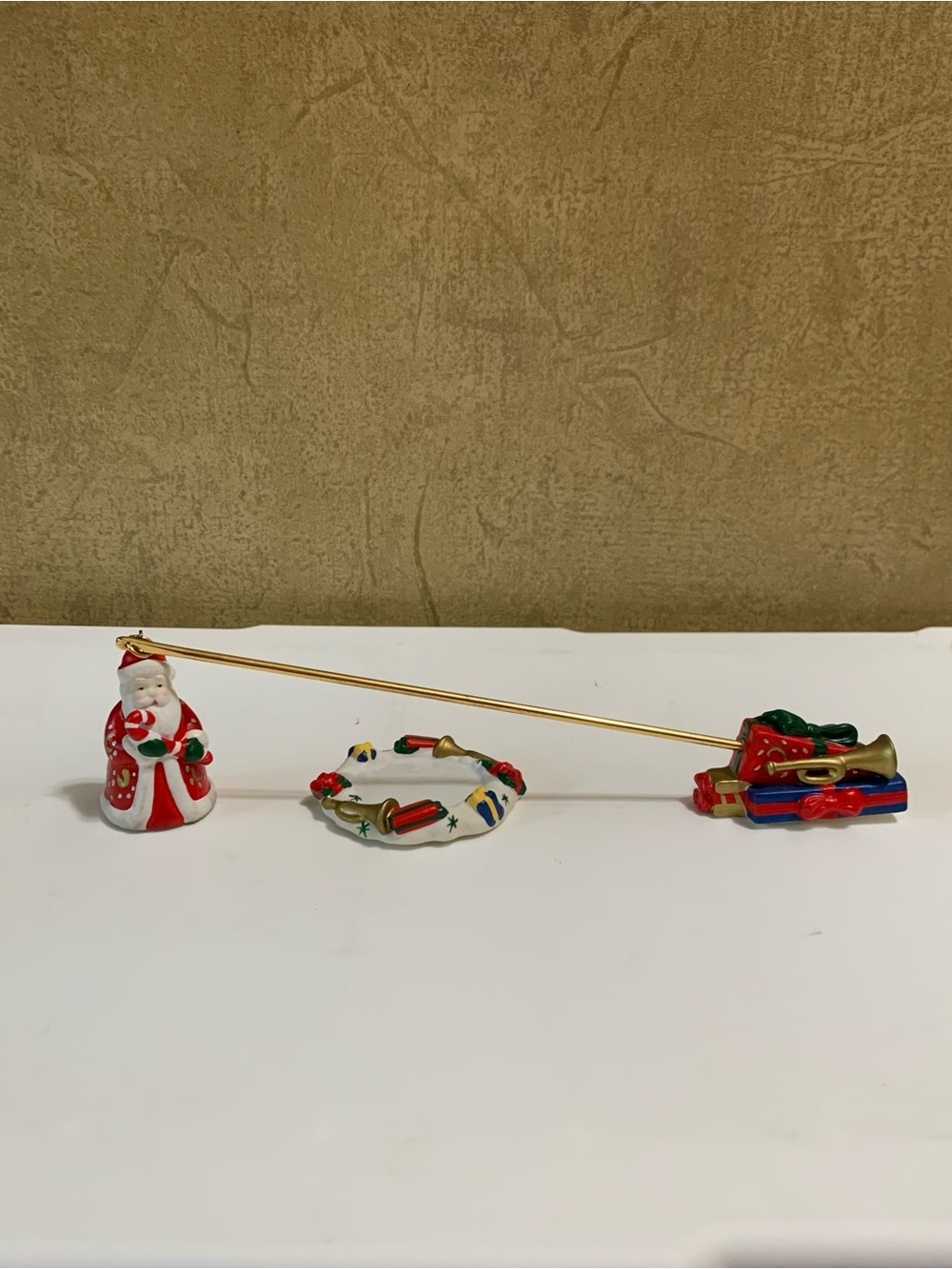 PARTYLITE ceramic Santa Snuffer 3 pc Set P7605 NEW in Box